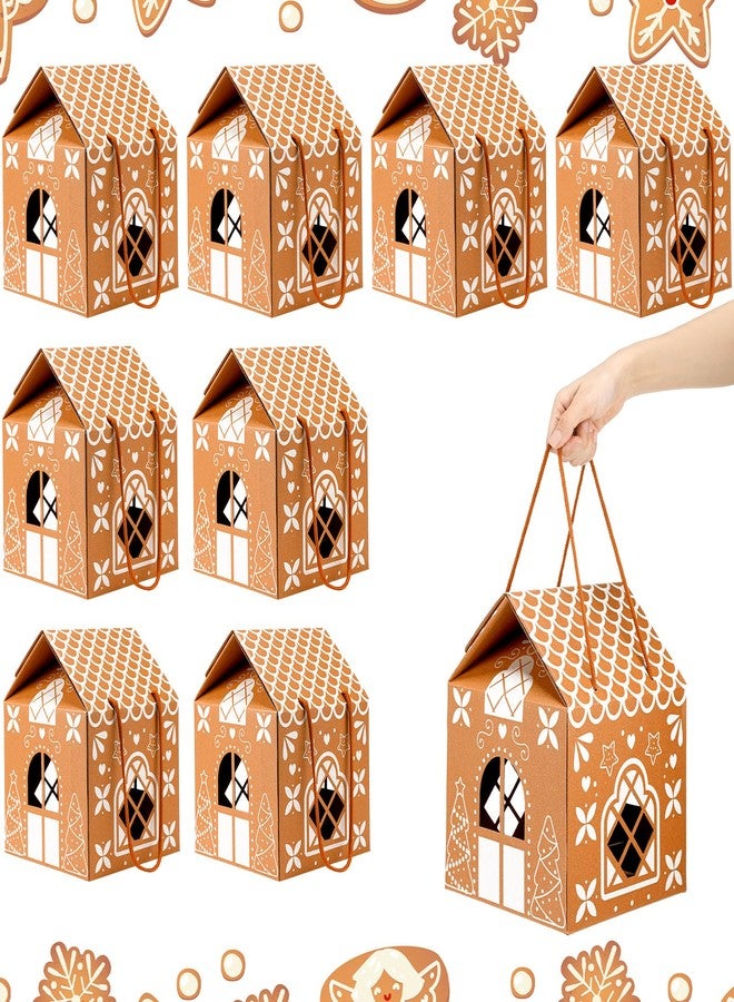 Resurhang 8 Pcs Large Christmas Gingerbread House Gift Box 10.43 Inch Christmas Cookie Packaging Candy Box Xmas Decor 3D Thick Wrap Container for Festive Holiday Treats and Party Favors - Image 1
